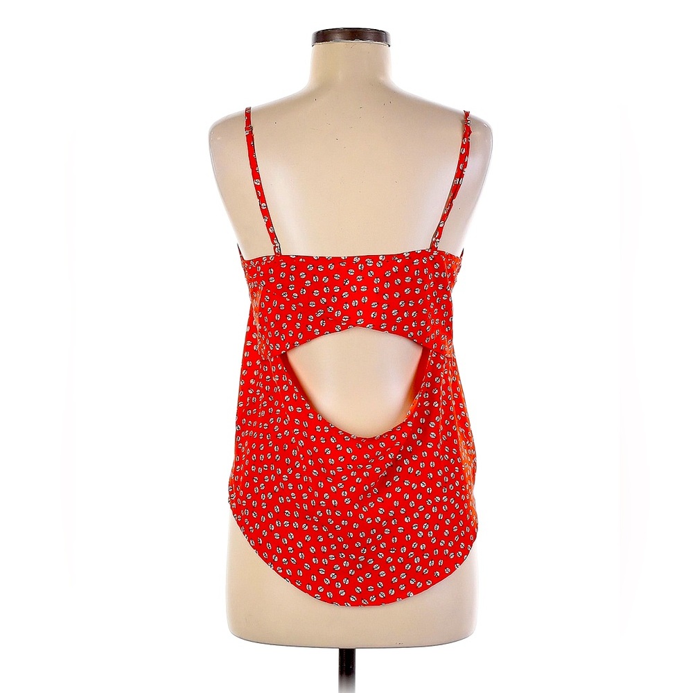 Red Orange Open-back Ladybug Tank